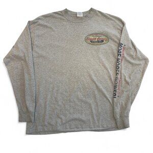 Grey long sleeve vintage cowboy Liquid Courage Horsepower t-shirt